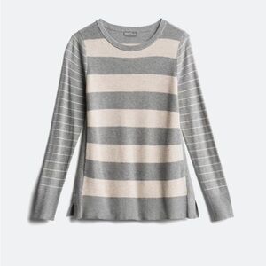 Faunie Mixed Stitch Crew Neck Cotton Blend Pulloverr